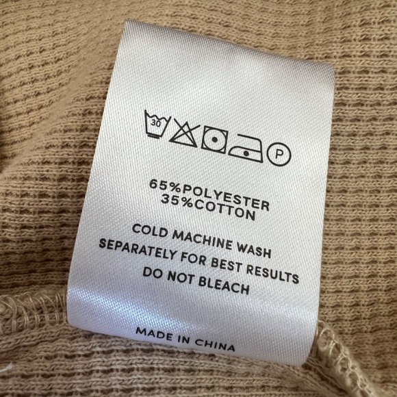 Vacancy Supply Drift Collared Waffle Sweater in Beige - Picture 11 of 11